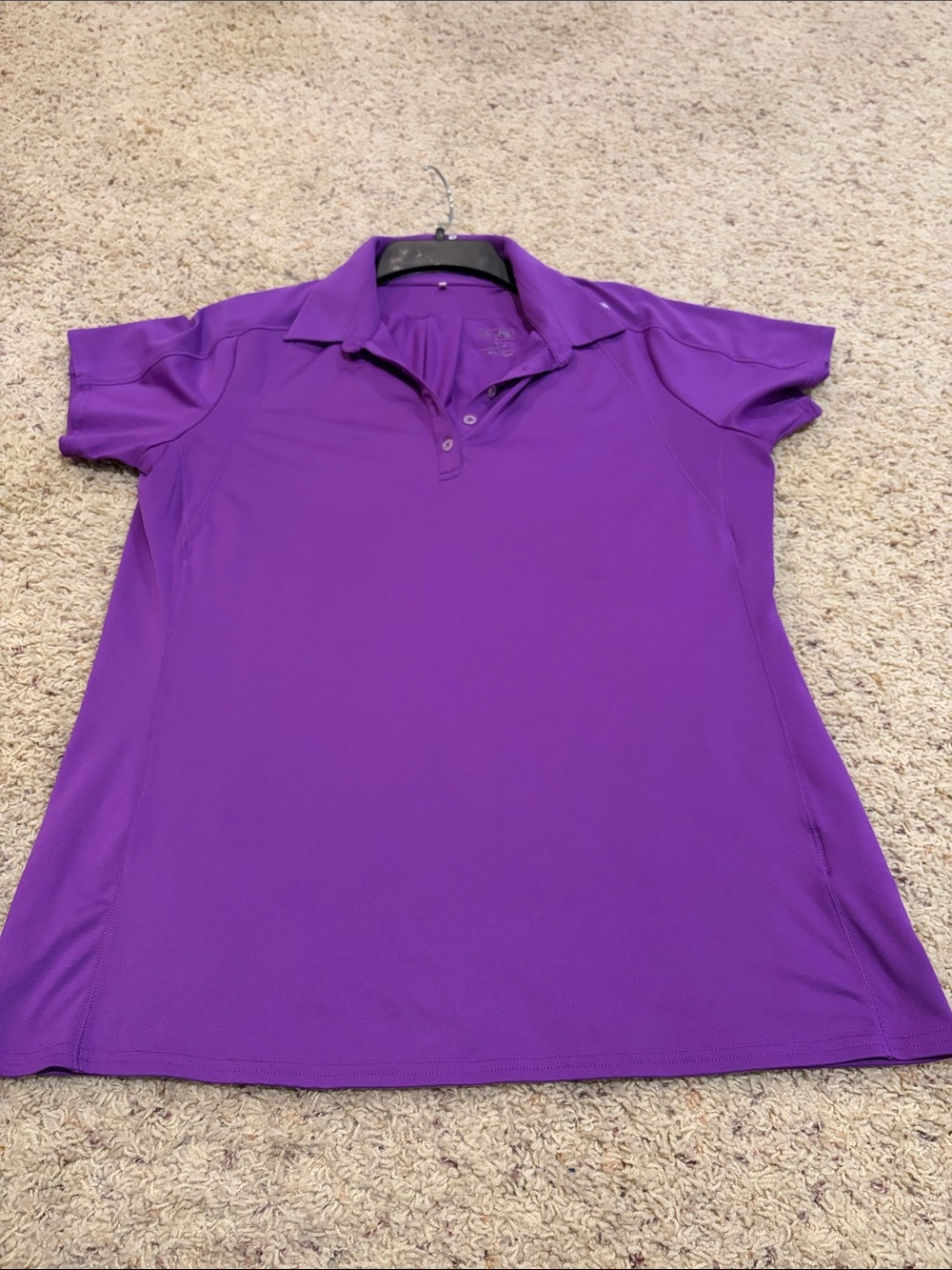 adidas Women's Purple Button-Down Polo